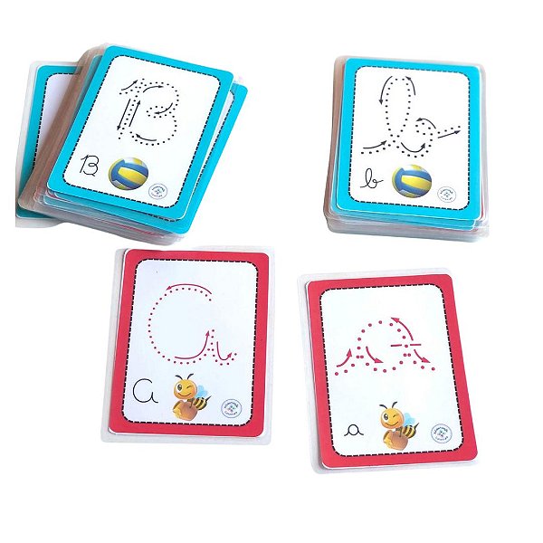 Alfabeto Pontilhado com setas - Letra Cursiva Maiúscula e Minúscula