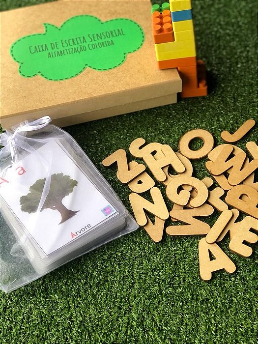 Kit Caixa de Escrita Sensorial e Alfabetos letra imprensa