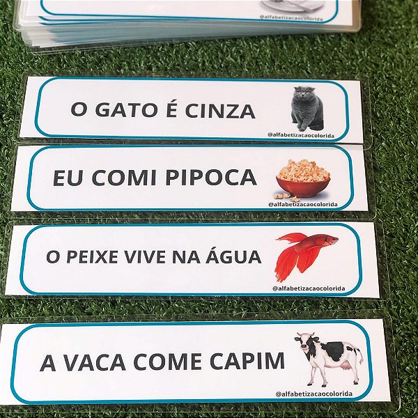 Fichas com frases para leitura