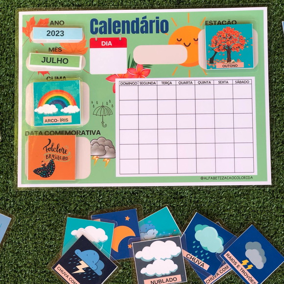 Calendário Interativo Permanente Verde
