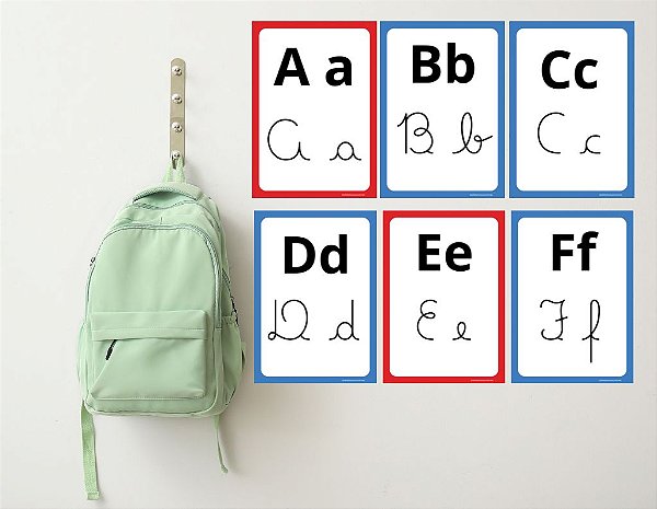 Alfabeto de Parede Letras Bastão e Cursiva Tam A4