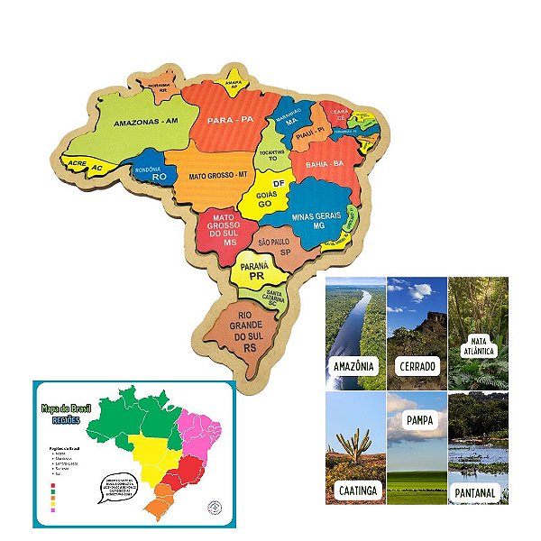 Quebra-Cabeça  Mapa do Brasil com Atividades e Biomas