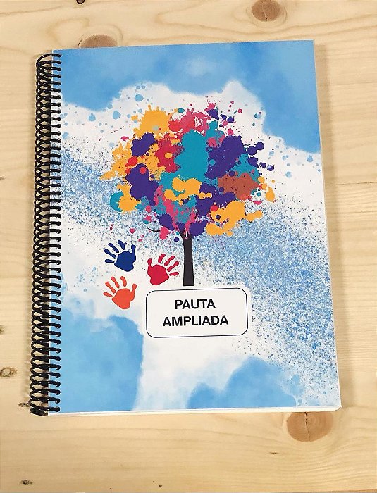 Caderno com pauta ampliada árvore