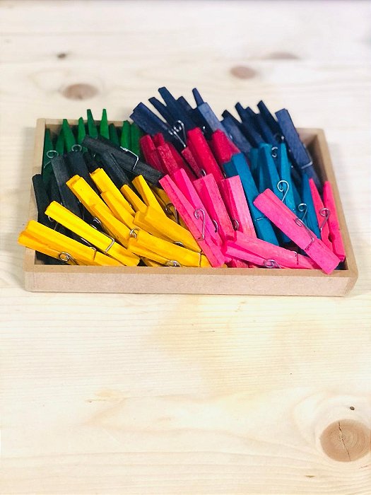 Kit 36 Prendedores De Madeira Coloridos Artesanato