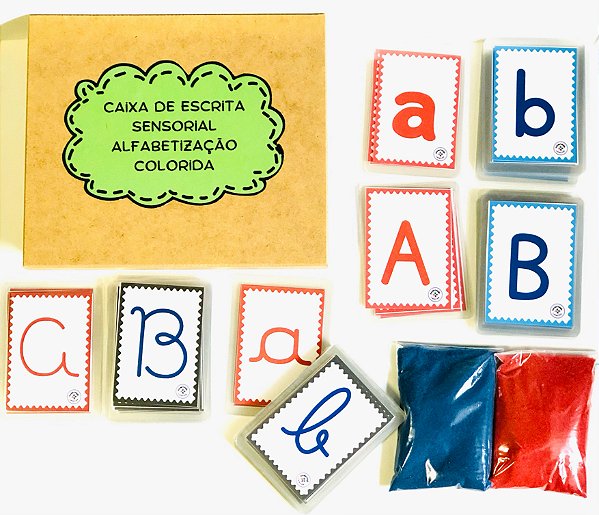 Caixa De Escrita Sensorial C/letras Cursivas E De Forma