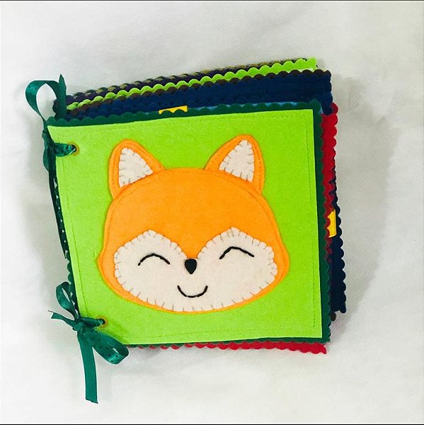 Mini Quiet Book Raposa capa verde