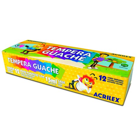 Tinta Guache 15ml 12 Cores - Acrilex