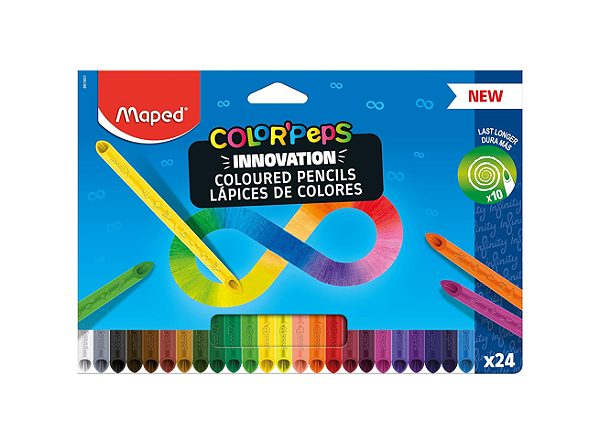 Lápis de Cor 4mm, Maped, Color Peps, 24 Cores Infinity
