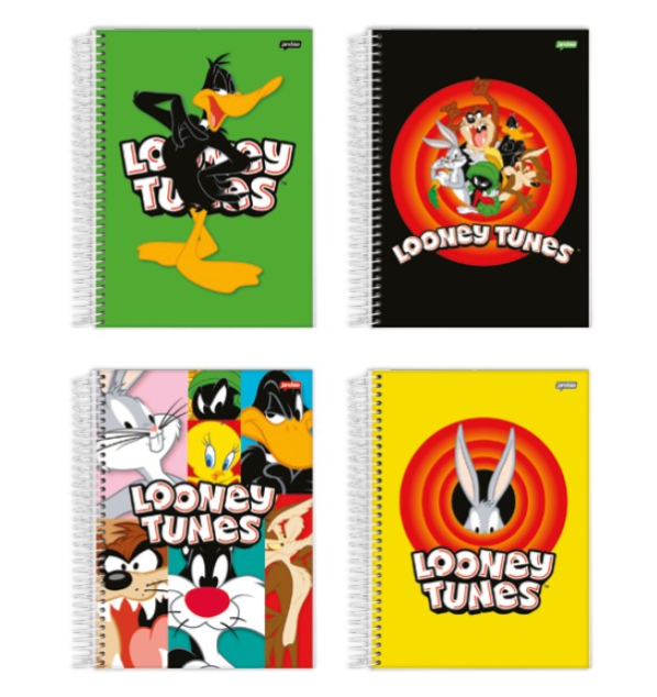 Caderno Univ CD Espiral 1 Matéria 80Fls Looney Tunes