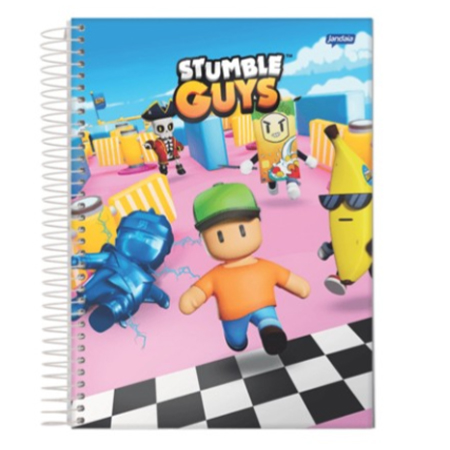 Caderno Espiral Univ Cd 1x1 80fls Stumble Guys