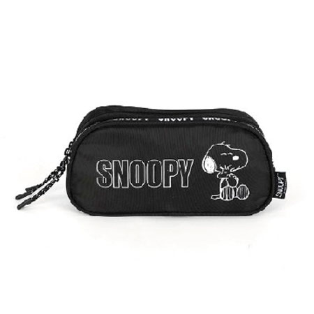 Estojo Duplo Snoopy Preto