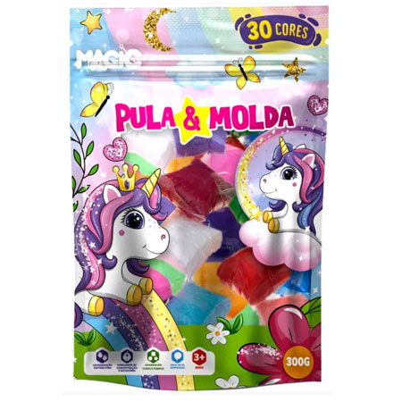 Massa para Modelar Criativa Unicórnio 300G com 30 Cores