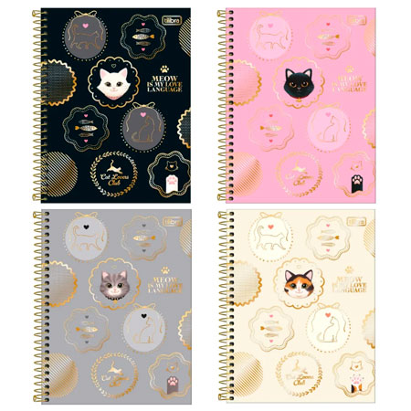 Caderno Colegial 10M Purrfect Cats 120F Tilibra