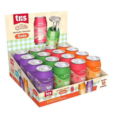 Apontador com Depósito e Borracha Soda - Tris