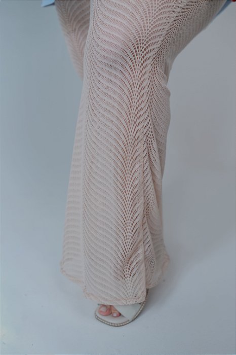 Calça Flare em Renda Avelã – Plus Size