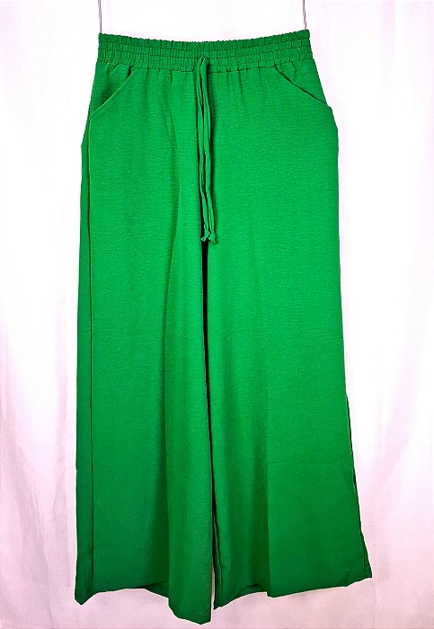 Calça basic Pantalona  - Verde bandeira