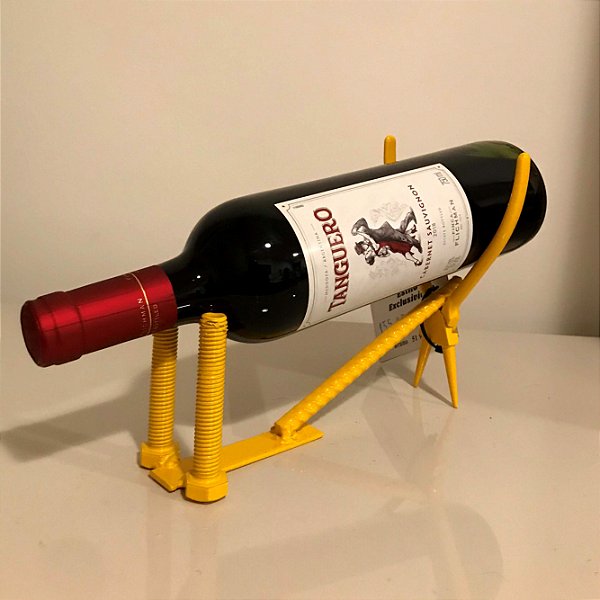 Suporte p/ vinho ou espumante - alicate amarelo