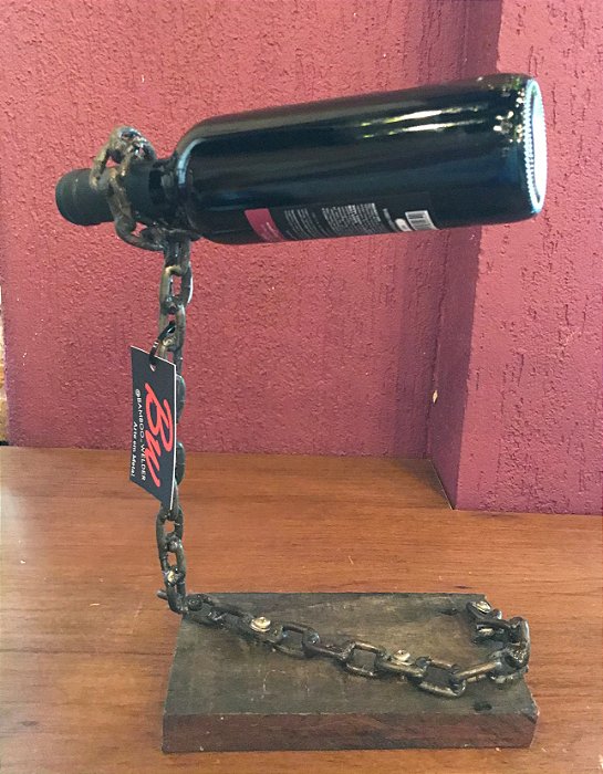 Suporte Vinho - correte c/ madeira