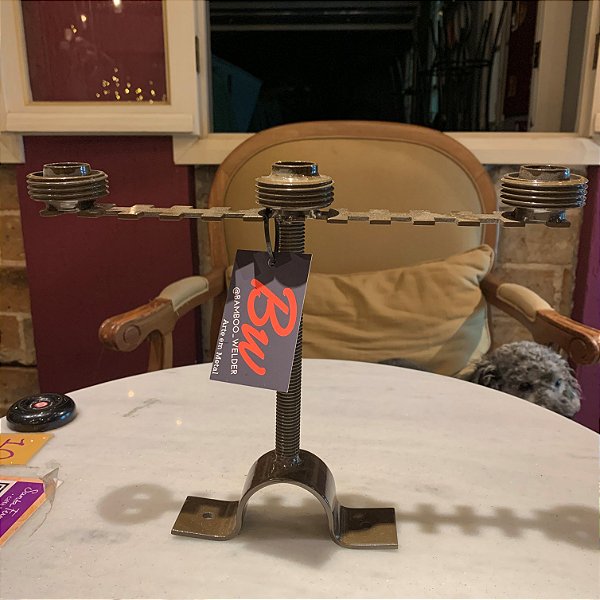 Castiçal marron- 3 velas