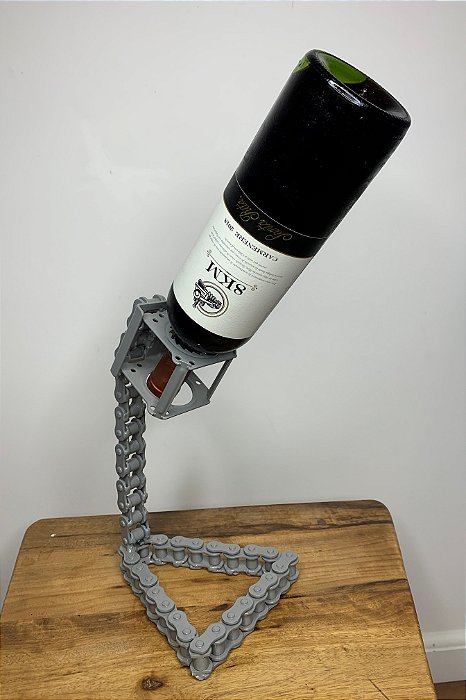 Suporte vinho - correia cinza