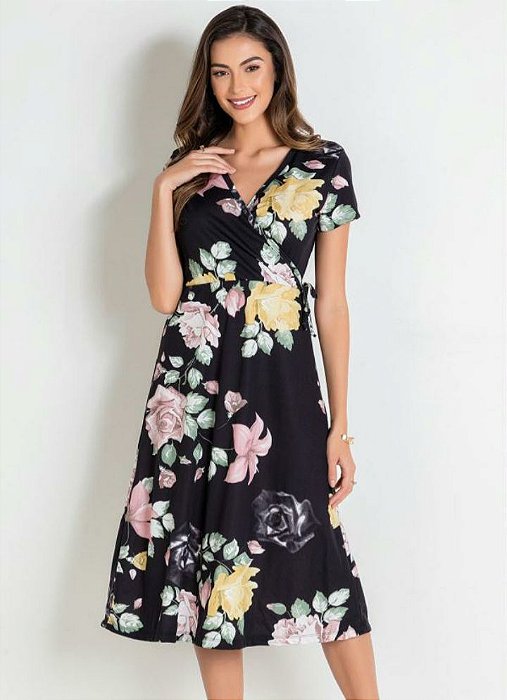 vestido evase floral