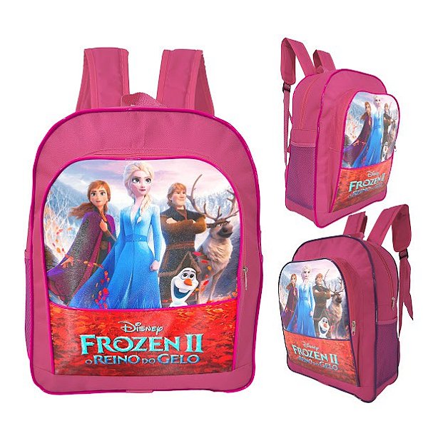 Mochila Frozen 2 Infantil Pink Feminina Grande Escolar - Izza Presentes