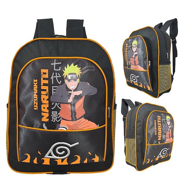 Mochila Uniforme Ninja Naruto Clã Uzumaki Jinchuriki Aldeia Folha