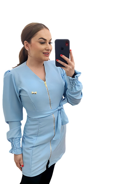 Jaleco Lua Azul Bebê