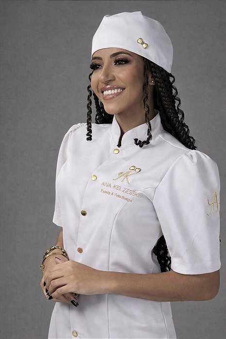 Jaleco Alyne Branco Manga curta