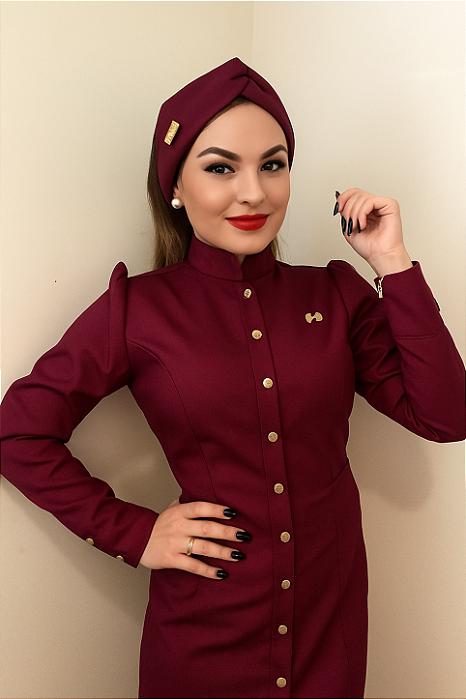 TURBANTE FAIXA VINHO