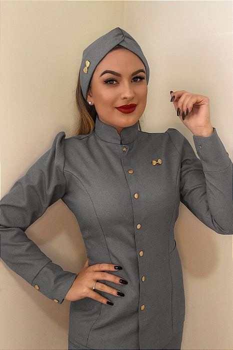 TURBANTE FAIXA CINZA