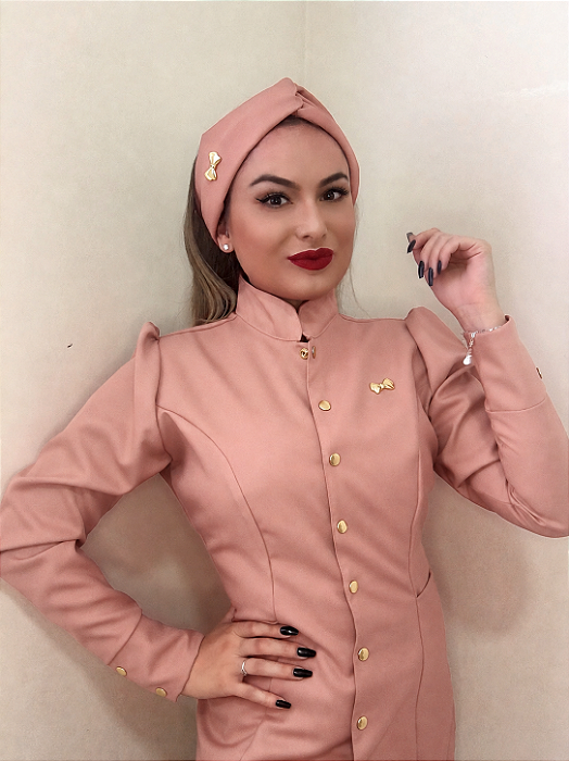 TURBANTE FAIXA ROSE GOLD