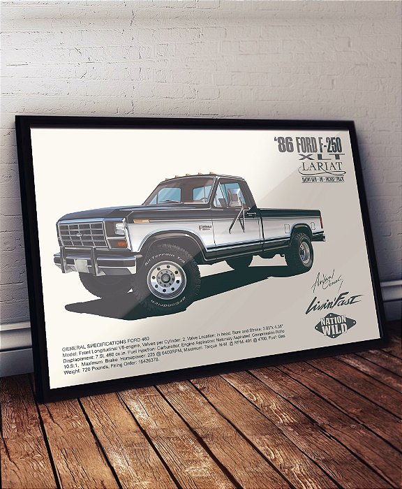 Quadro/Poster Ford F-250 XLT '86