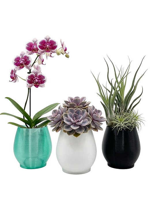 Vaso Para Orquídea Cachepot Decorativo Com Suporte Para Plantas Artificiais e Naturais - Impressão 3D - Alta Qualidade