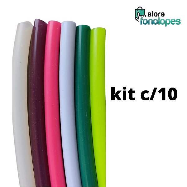 KIT C/10 - TUBO DE RESSONÂNCIA  para ETVSO Silicone - Cores Variadas / tubo lax vox