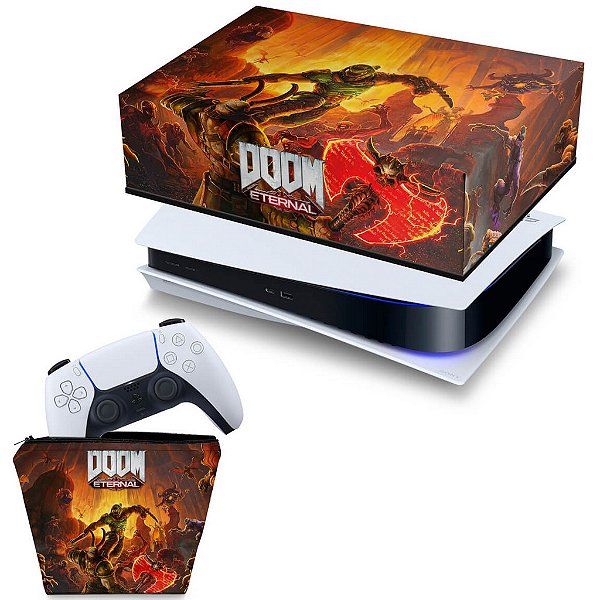 KIT PS5 Capa e Case Controle - Doom Eternal