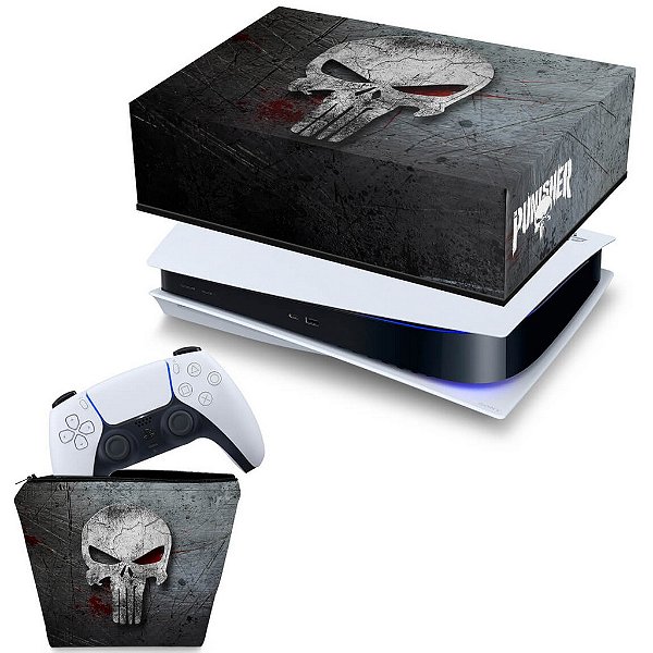 KIT PS5 Capa e Case Controle - The Punisher Justiceiro