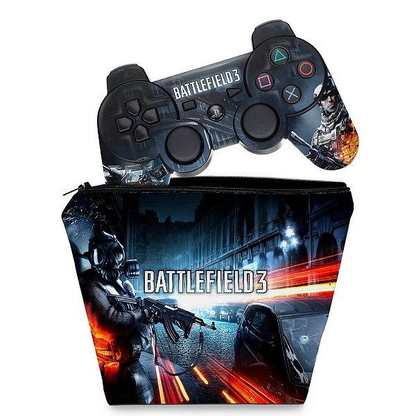 KIT Capa Case e Skin PS3 Controle - Battlefield 3