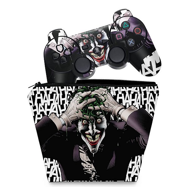 KIT Capa Case e Skin PS3 Controle - Joker Coringa