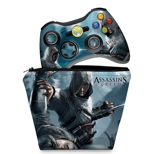KIT Capa Case e Skin Xbox 360 Controle - Assassins Creed