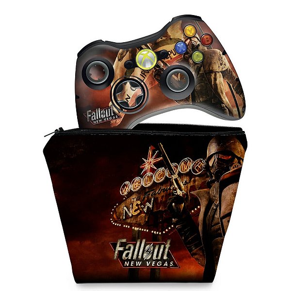 KIT Capa Case e Skin Xbox 360 Controle - Fallout New Vegas