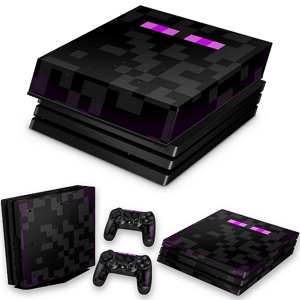 KIT PS4 Pro Skin e Capa Anti Poeira - Minecraft Enderman