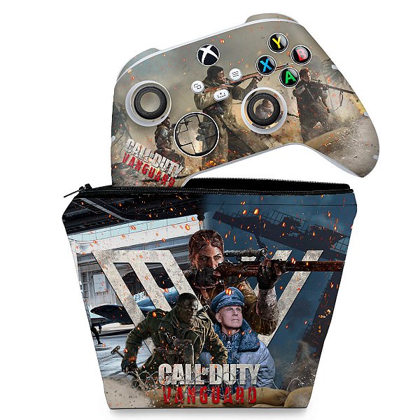 KIT Capa Case e Skin Xbox Series S X Controle - Call of Duty Vanguard