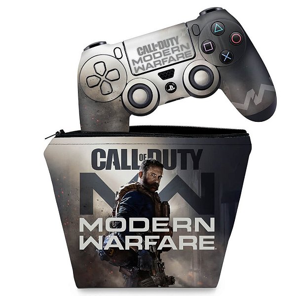 KIT Capa Case e Skin PS4 Controle  - Call Of Duty Modern Warfare