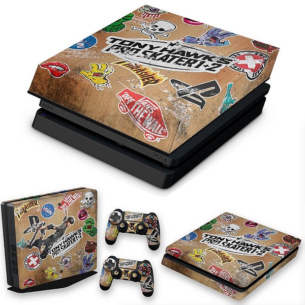 KIT PS4 Slim Skin e Capa Anti Poeira - Tony Hawk's Pro Skater