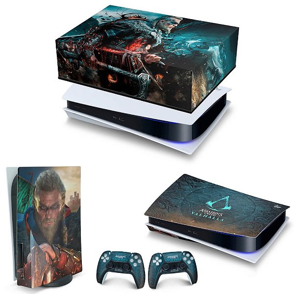 KIT PS5 Capa Anti Poeira e Skin -Assassin's Creed Valhalla