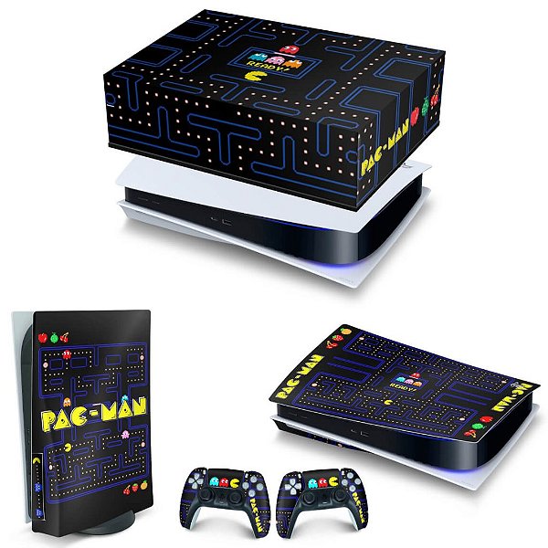 KIT PS5 Capa Anti Poeira e Skin -Pac Man