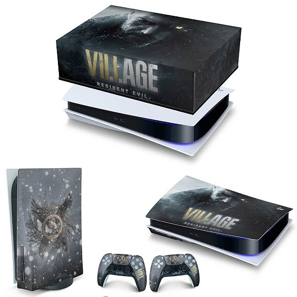 KIT PS5 Capa Anti Poeira e Skin - Resident Evil Village