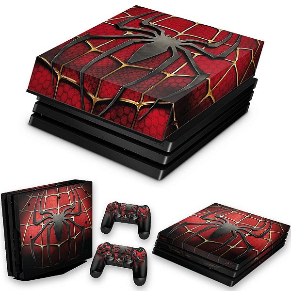 KIT PS4 Pro Skin e Capa Anti Poeira - Spider Man - Homem Aranha