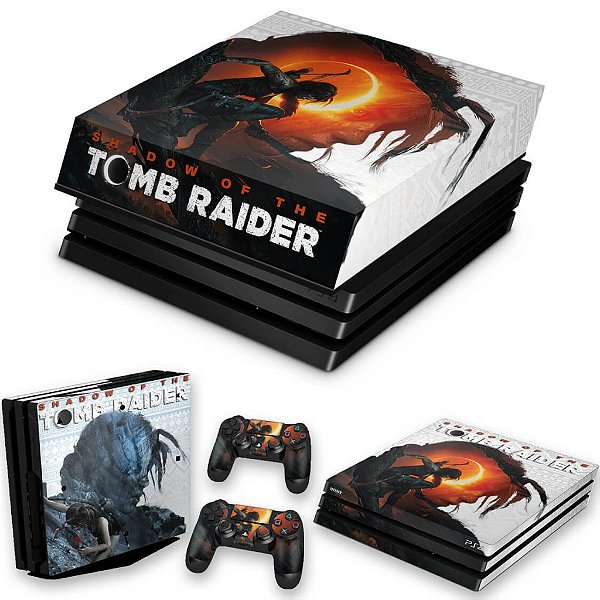 KIT PS4 Pro Skin e Capa Anti Poeira - Shadow Of The Tomb Raider